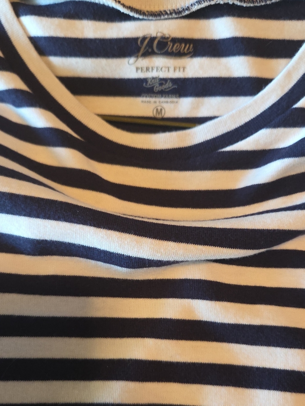 J. Crew Womens Navy & White Striped Short Sleeve Tee - Nautical Stripe